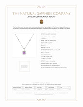 1.05 Ct. Purplish Pink Sapphire and Natural Diamond Pave Pendant, 18K White Gold Scan Report