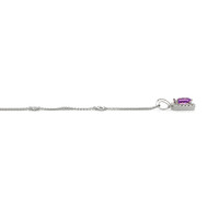 1.05 Ct. Purplish Pink Sapphire and Natural Diamond Pave Pendant, 18K White Gold Image