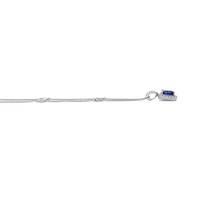 1.32 Ct. Blue Sapphire and Natural Diamond Pave Pendant, 18K White Gold Image