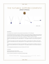 10.80 Ct. Blue Sapphire and Natural Diamond Pave Pendant, 18K White Gold Appraisal