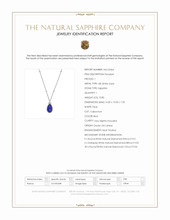 10.80 Ct. Blue Sapphire and Natural Diamond Pave Pendant, 18K White Gold Scan Report