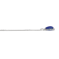 10.80 Ct. Blue Sapphire and Natural Diamond Pave Pendant, 18K White Gold Image