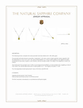 1.40 Ct. Greenish Yellow Sapphire and Natural Diamond Pave Pendant, 18K White Gold Appraisal
