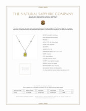 1.40 Ct. Greenish Yellow Sapphire and Natural Diamond Pave Pendant, 18K White Gold Scan Report