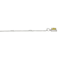 1.40 Ct. Greenish Yellow Sapphire and Natural Diamond Pave Pendant, 18K White Gold Image