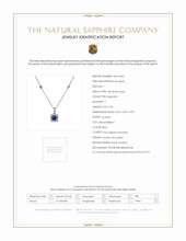 0.63 Ct. Blue Sapphire and Natural Diamond Pave Pendant, 18K White Gold Scan Report