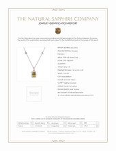 1.00 Ct. Greenish Yellow Sapphire and Natural Diamond Pave Pendant, 18K White Gold Scan Report