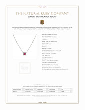0.48 Ct. Ruby Natural Diamond Halo Necklace, 18K White Gold Scan Report