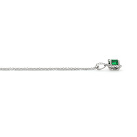 1.03 Ct. Emerald and Diamond Pendant - 18K White Gold Image