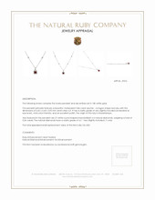 0.86 Ct. Ruby and Natural Diamond Pave Pendant, 18K White Gold Appraisal