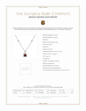 0.86 Ct. Ruby and Natural Diamond Pave Pendant, 18K White Gold Scan Report