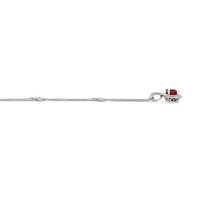 0.86 Ct. Ruby and Natural Diamond Pave Pendant, 18K White Gold Image