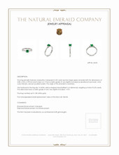 0.39 Ct. Emerald Natural Diamond Three Stone Ring, 18K White Gold Appraisal