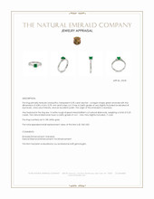 0.39 Ct. Emerald and Natural Diamond Three Stone Ring, 18K White Gold Appraisal