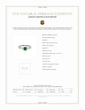 0.39 Ct. Emerald Natural Diamond Three Stone Ring, 18K White Gold Scan Report
