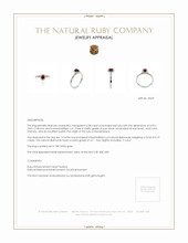 0.38 Ct. Ruby Natural Diamond Pave Ring, 18K White Gold Appraisal