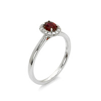 0.38 Ct. Ruby Natural Diamond Pave Ring, 18K White Gold Image