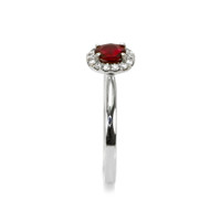 0.38 Ct. Ruby Natural Diamond Pave Ring, 18K White Gold Image