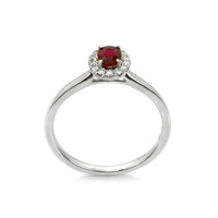 0.38 Ct. Ruby Natural Diamond Pave Ring, 18K White Gold Image