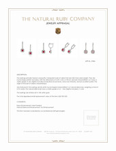 0.82 Ct.Tw.Total Carat Weight Pinkish Red Ruby and Natural Diamond Pave Earrings, 18K White Gold Appraisal