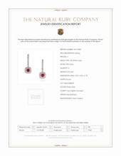 0.82 Ct.Tw.Total Carat Weight Pinkish Red Ruby and Natural Diamond Pave Earrings, 18K White Gold Scan Report