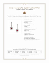 0.82 Ct.Tw.Total Carat Weight Pinkish Red Ruby and Natural Diamond Pave Earrings, 18K White Gold Scan Report