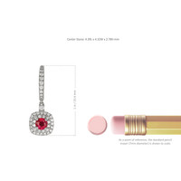 0.82 Ct.Tw. Ruby Natural Diamond Pave Earrings, 18K White Gold Image