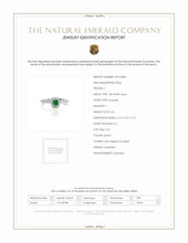 0.24 Ct. Emerald and Natural Diamond Pave Ring, 18K White Gold Scan Report