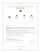 1.02 Ct. Ruby Natural Diamond Three Stone Ring, 18K White & Yellow Appraisal