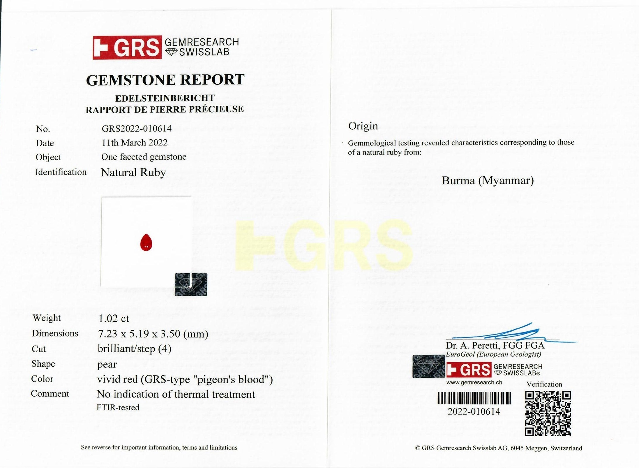 1.02 Ct. Ruby and Natural Diamond Three Stone Ring, 18K White & Yellow