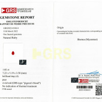 1.02 Ct. Ruby and Diamond Ring - 18K White Yellow Scan Report