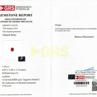 1.44 Ct. Ruby and Ruby Ring, 18K White Yellow Scan Report