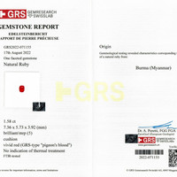 1.58 Ct. Ruby and Natural Diamond Ring, 18K White & Yellow Scan Report