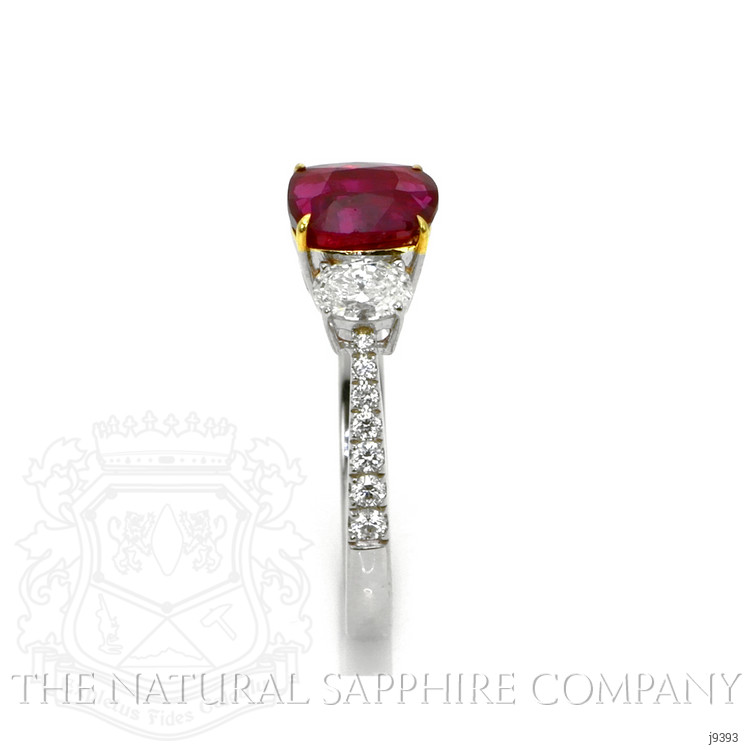 1.58 Ct. Ruby and Natural Diamond Ring, 18K White & Yellow