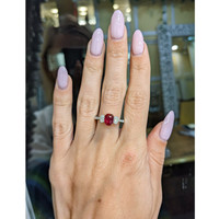 1.58 Ct. Ruby and Natural Diamond Ring, 18K White & Yellow Life Style