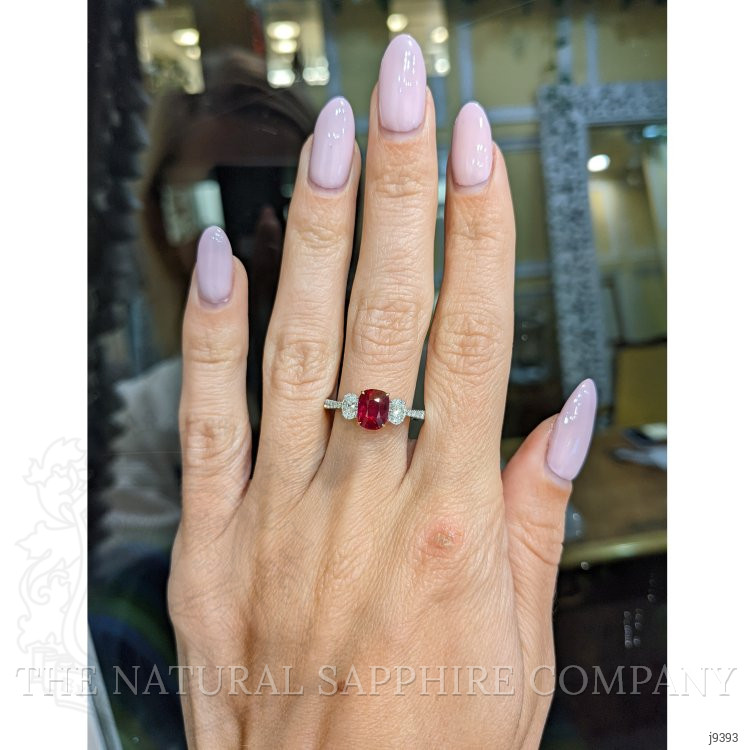 1.58 Ct. Ruby and Natural Diamond Ring, 18K White & Yellow