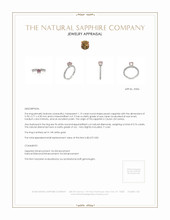 1.19 Ct. Peach Sapphire and Natural Diamond Pave Ring, 14K White Gold Appraisal