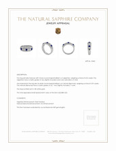 0.35 Ct. Blue Sapphire and Natural Diamond Antique Style Ring, 18K White Gold Appraisal