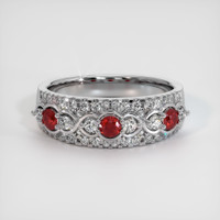 0.36 Ct. Ruby Natural Diamond Antique Style Ring, 18K White Gold Image