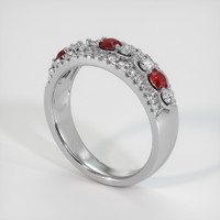 0.36 Ct. Ruby Natural Diamond Antique Style Ring, 18K White Gold Image