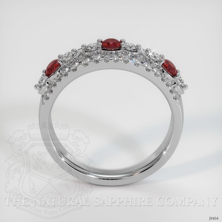 0.36 Ct. Ruby Natural Diamond Antique Style Ring, 18K White Gold