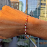 0.62 Ct.Tw. Ruby 18K Yellow Gold bracelet