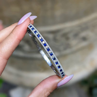 1.15 Ct.Tw. Sapphire 18K White Gold bracelet