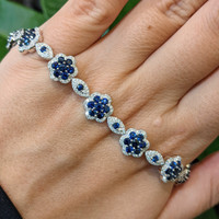 6.38 Ct.Tw. Sapphire 18K White Gold bracelet