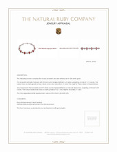 5.12 Ct.Tw. Ruby Natural Diamond Accent Stones Bracelet, 18K White Gold Appraisal