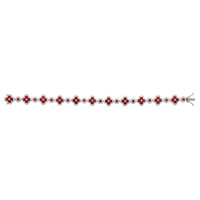 5.12 Ct.Tw. Ruby Natural Diamond Accent Stones Bracelet, 18K White Gold Image