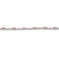 5.12 Ct.Tw. Ruby Natural Diamond Accent Stones Bracelet, 18K White Gold Image