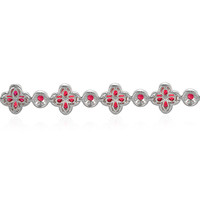 5.12 Ct.Tw. Ruby Natural Diamond Accent Stones Bracelet, 18K White Gold Image
