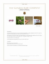 0.81 Ct. Ruby and Natural Diamond Pave Ring, 18K White Gold Appraisal