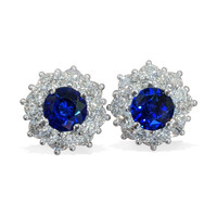 2.01 Ct.Tw. Sapphire 18K White Gold earring